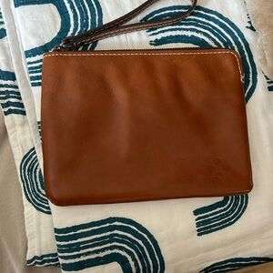 Patricia Nash Brown Leather Wristlet Bag